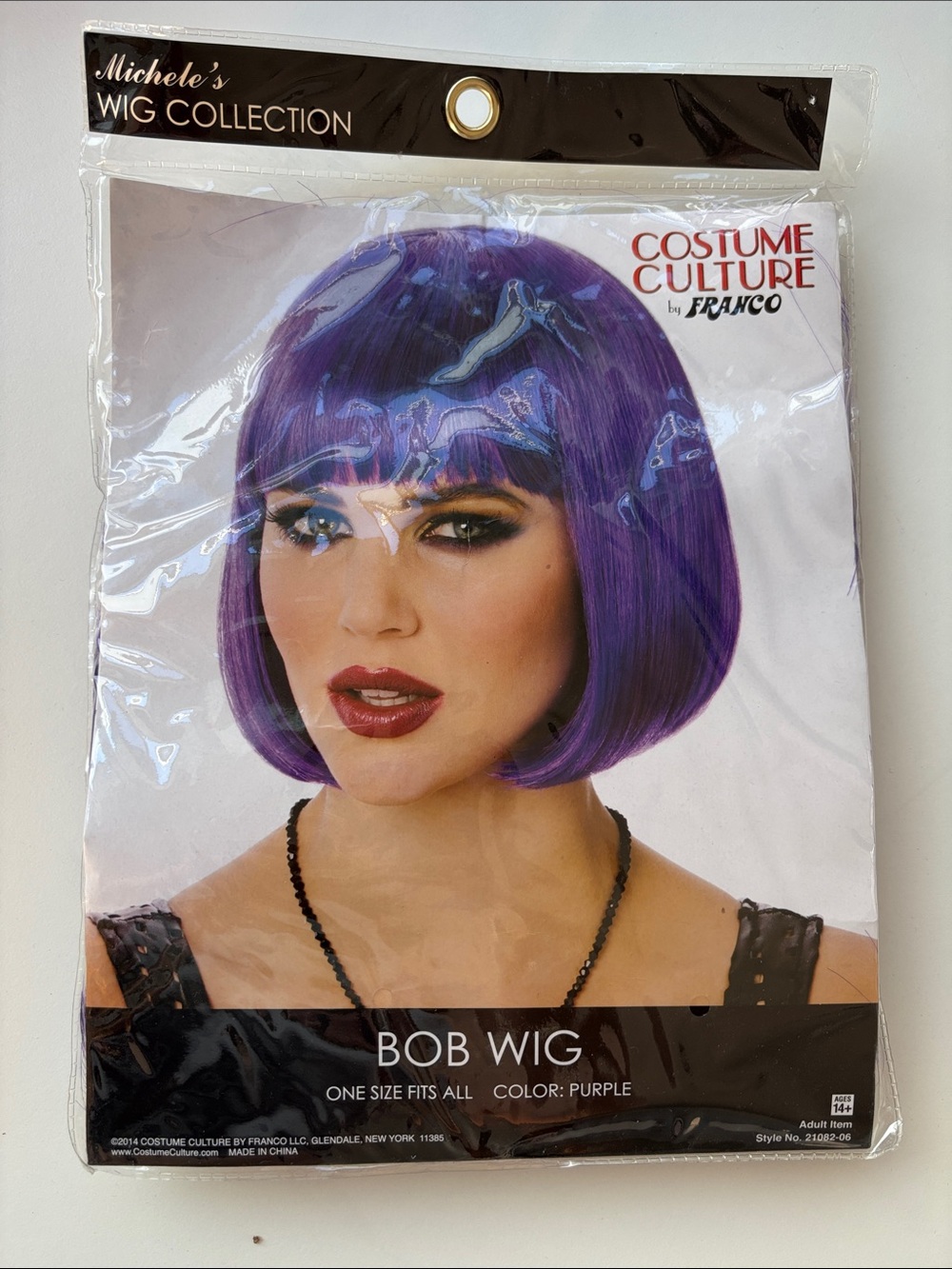 Costume Culture Purple Bob Wig by Michele's - Short Straight Style